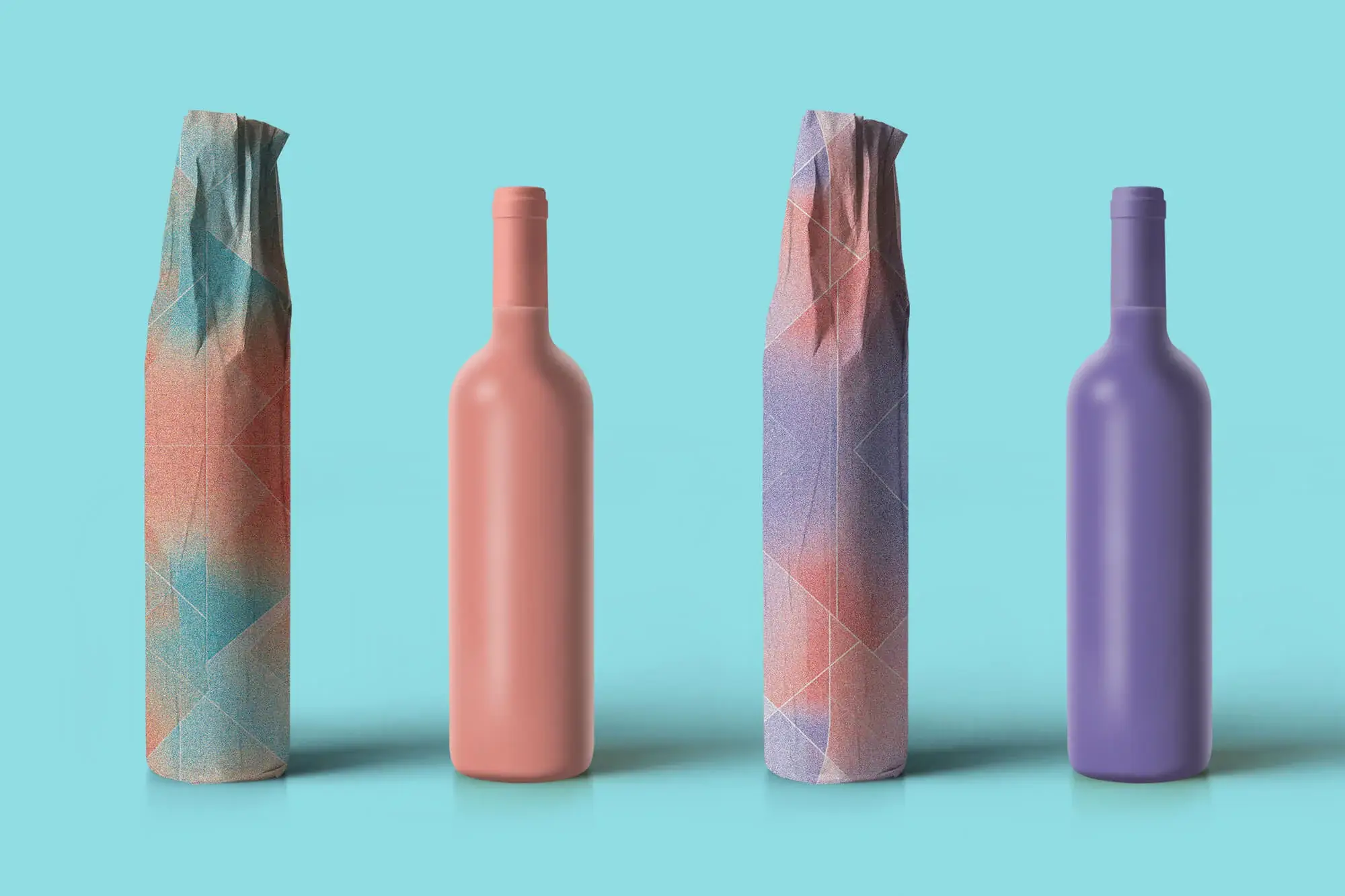 wine bottles mockup